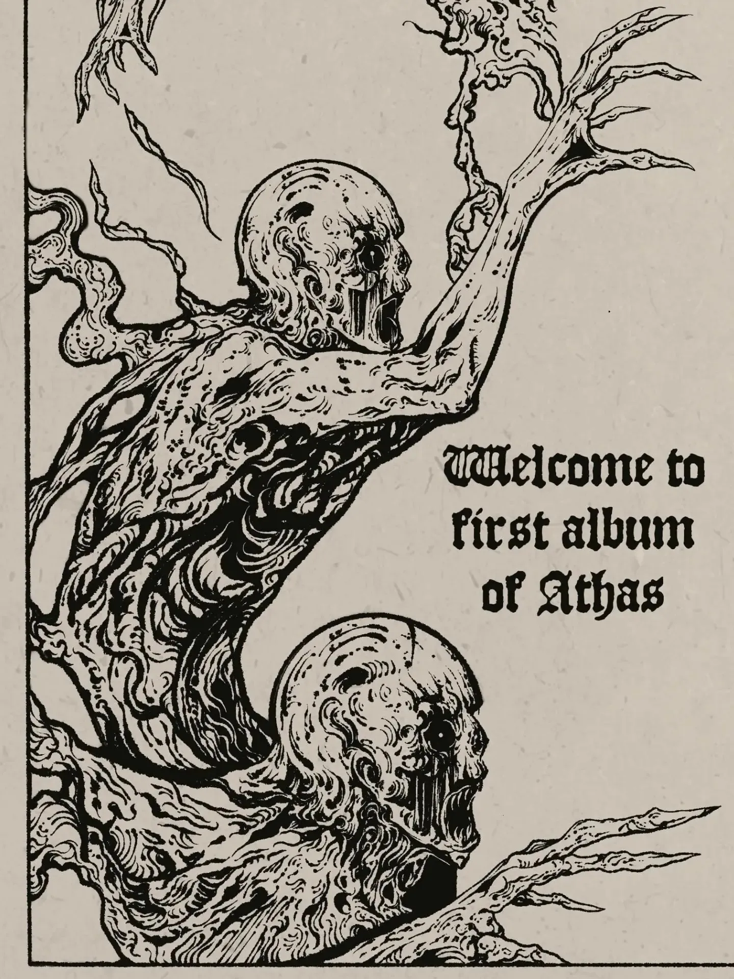 Work-in-progress sketch of the Athas debut album cover by dyrmaor